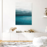 Shop Horizon Canvas Print a teal aqua abstract coastal themed painted framed canvas wall art print from The Print Emporium artwork collection - Buy Australian made fine art painting style stretched canvas prints for the home and your interior decor space, TPE-045-CA-35X46-NF