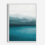 Shop Horizon Canvas Print a teal aqua abstract coastal themed painted framed canvas wall art print from The Print Emporium artwork collection - Buy Australian made fine art painting style stretched canvas prints for the home and your interior decor space, TPE-045-CA-35X46-NF