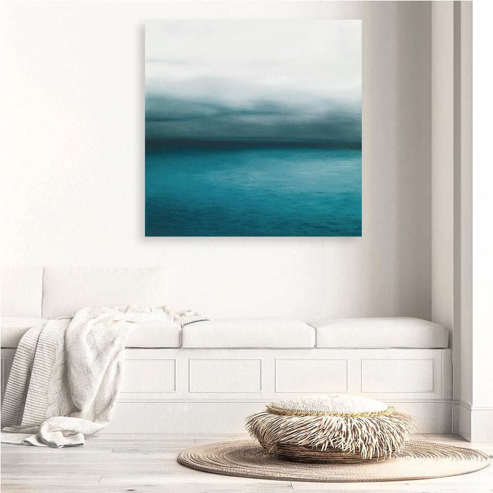 Shop Horizon (Square) Canvas Print a coastal themed painted framed canvas wall art print from The Print Emporium artwork collection - Buy Australian made fine art painting style stretched canvas prints for the home and your interior decor space, TPE-069-CA-40X40-NF