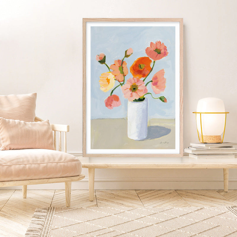 Shop Iceland Poppies Art Print a floral themed painted wall art print from The Print Emporium wall artwork collection - Buy Australian made fine art painting style poster and framed prints for the home and your interior decor room, TPE-WA-68963-AP
