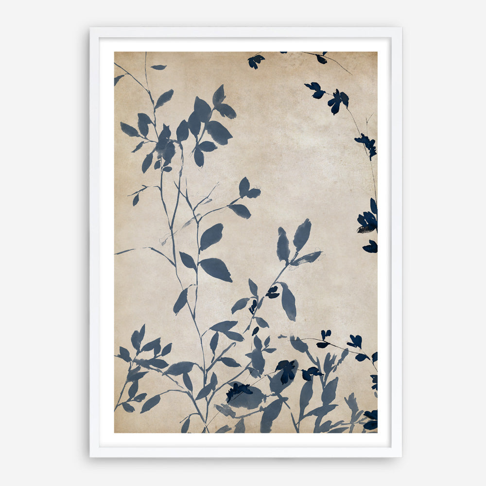 Shop Indigo Leaves Touch I Art Print a painted abstract themed wall art print from The Print Emporium wall artwork collection - Buy Australian made fine art painting style poster and framed prints for the home and your interior decor room, TPE-PC-EZ861-AP