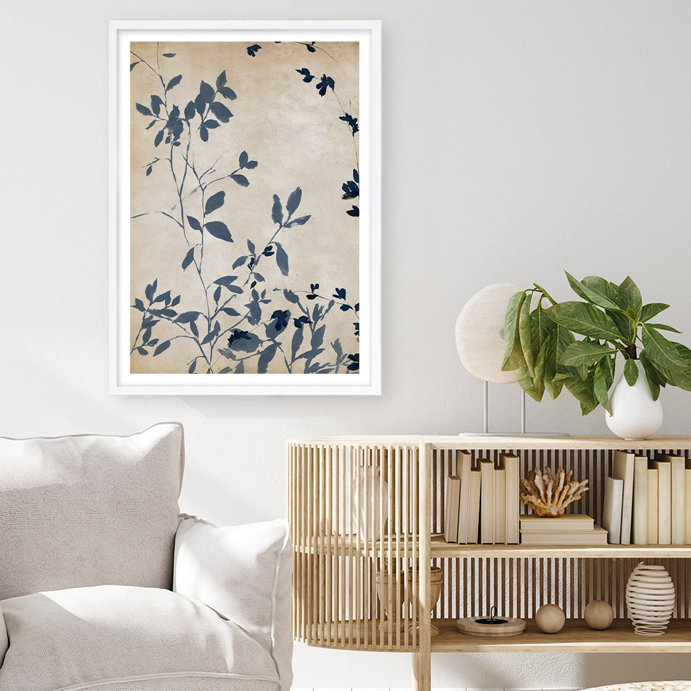 Shop Indigo Leaves Touch I Art Print a painted abstract themed wall art print from The Print Emporium wall artwork collection - Buy Australian made fine art painting style poster and framed prints for the home and your interior decor room, TPE-PC-EZ861-AP