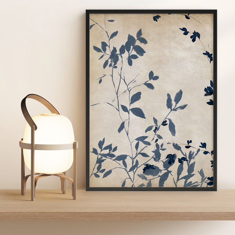 Shop Indigo Leaves Touch I Art Print a painted abstract themed wall art print from The Print Emporium wall artwork collection - Buy Australian made fine art painting style poster and framed prints for the home and your interior decor room, TPE-PC-EZ861-AP