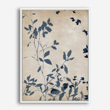 Shop Indigo Leaves Touch I Canvas Print a painted abstract themed framed canvas wall art print from The Print Emporium artwork collection - Buy Australian made fine art painting style stretched canvas prints for the home and your interior decor space, TPE-PC-EZ861-CA-35X46-NF