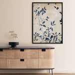 Shop Indigo Leaves Touch I Canvas Print a painted abstract themed framed canvas wall art print from The Print Emporium artwork collection - Buy Australian made fine art painting style stretched canvas prints for the home and your interior decor space, TPE-PC-EZ861-CA-35X46-NF