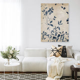 Shop Indigo Leaves Touch I Canvas Print a painted abstract themed framed canvas wall art print from The Print Emporium artwork collection - Buy Australian made fine art painting style stretched canvas prints for the home and your interior decor space, TPE-PC-EZ861-CA-35X46-NF