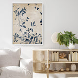 Shop Indigo Leaves Touch I Canvas Print a painted abstract themed framed canvas wall art print from The Print Emporium artwork collection - Buy Australian made fine art painting style stretched canvas prints for the home and your interior decor space, TPE-PC-EZ861-CA-35X46-NF