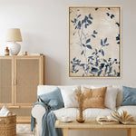 Shop Indigo Leaves Touch I Canvas Print a painted abstract themed framed canvas wall art print from The Print Emporium artwork collection - Buy Australian made fine art painting style stretched canvas prints for the home and your interior decor space, TPE-PC-EZ861-CA-35X46-NF