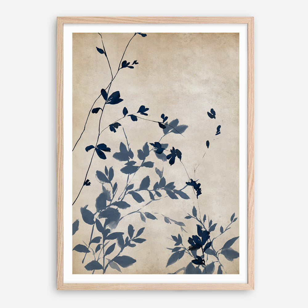 Shop Indigo Leaves Touch II Art Print a painted abstract themed wall art print from The Print Emporium wall artwork collection - Buy Australian made fine art painting style poster and framed prints for the home and your interior decor room, TPE-PC-EZ862-AP