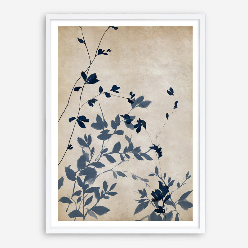 Shop Indigo Leaves Touch II Art Print a painted abstract themed wall art print from The Print Emporium wall artwork collection - Buy Australian made fine art painting style poster and framed prints for the home and your interior decor room, TPE-PC-EZ862-AP
