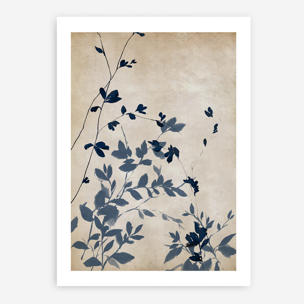 Shop Indigo Leaves Touch II Art Print a painted abstract themed wall art print from The Print Emporium wall artwork collection - Buy Australian made fine art painting style poster and framed prints for the home and your interior decor room, TPE-PC-EZ862-AP