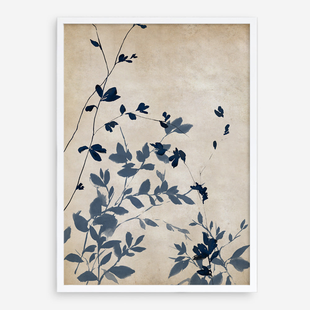 Shop Indigo Leaves Touch II Art Print a painted abstract themed wall art print from The Print Emporium wall artwork collection - Buy Australian made fine art painting style poster and framed prints for the home and your interior decor room, TPE-PC-EZ862-AP