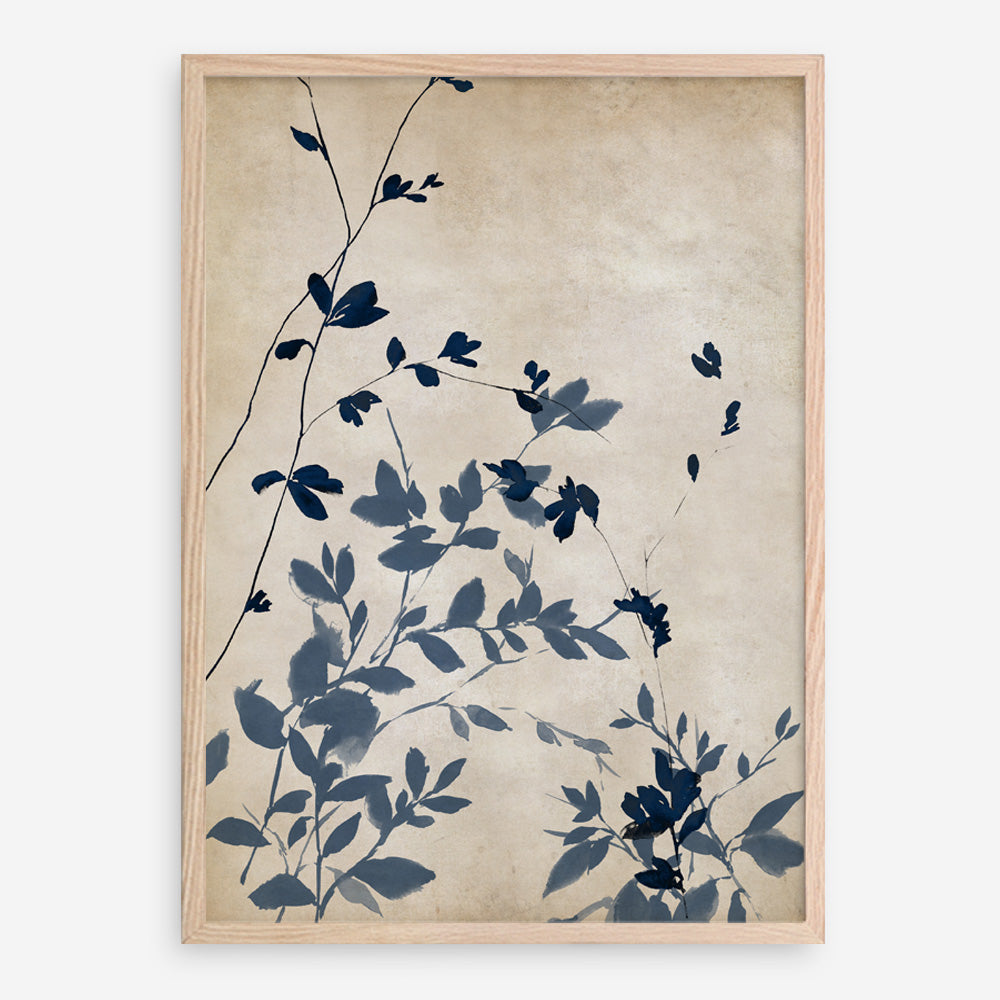 Shop Indigo Leaves Touch II Art Print a painted abstract themed wall art print from The Print Emporium wall artwork collection - Buy Australian made fine art painting style poster and framed prints for the home and your interior decor room, TPE-PC-EZ862-AP