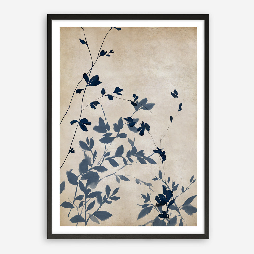 Shop Indigo Leaves Touch II Art Print a painted abstract themed wall art print from The Print Emporium wall artwork collection - Buy Australian made fine art painting style poster and framed prints for the home and your interior decor room, TPE-PC-EZ862-AP