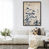 Shop Indigo Leaves Touch II Canvas Print a painted abstract themed framed canvas wall art print from The Print Emporium artwork collection - Buy Australian made fine art painting style stretched canvas prints for the home and your interior decor space, TPE-PC-EZ862-CA-35X46-NF