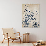 Shop Indigo Leaves Touch II Canvas Print a painted abstract themed framed canvas wall art print from The Print Emporium artwork collection - Buy Australian made fine art painting style stretched canvas prints for the home and your interior decor space, TPE-PC-EZ862-CA-35X46-NF