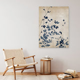 Shop Indigo Leaves Touch II Canvas Print a painted abstract themed framed canvas wall art print from The Print Emporium artwork collection - Buy Australian made fine art painting style stretched canvas prints for the home and your interior decor space, TPE-PC-EZ862-CA-35X46-NF
