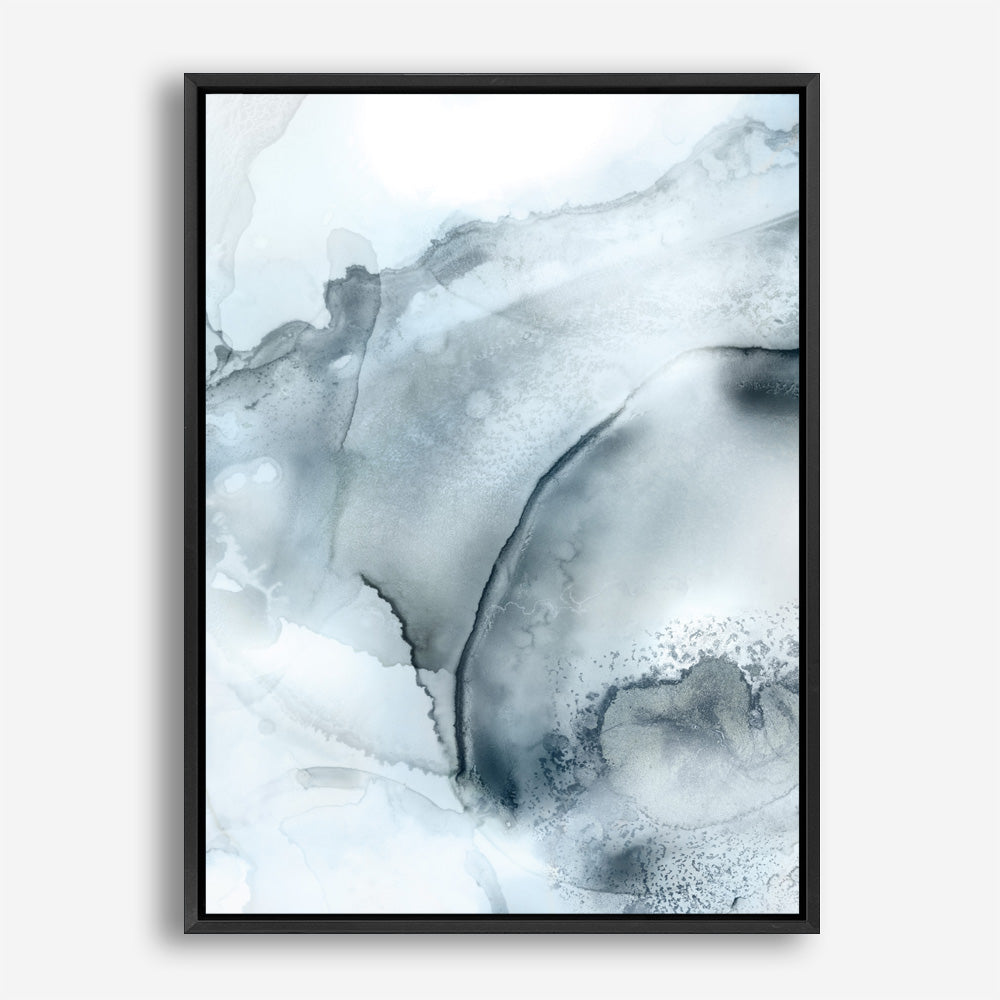 Shop Indigo Mint Bubbles II Indigo Version Canvas Print a painted abstract themed framed canvas wall art print from The Print Emporium artwork collection - Buy Australian made fine art painting style stretched canvas prints for the home and your interior decor space, TPE-PC-PG314-CA-35X46-NF