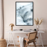 Shop Indigo Mint Bubbles II Indigo Version Canvas Print a painted abstract themed framed canvas wall art print from The Print Emporium artwork collection - Buy Australian made fine art painting style stretched canvas prints for the home and your interior decor space, TPE-PC-PG314-CA-35X46-NF