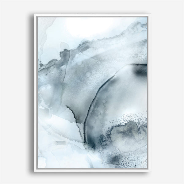 Shop Indigo Mint Bubbles II Indigo Version Canvas Print a painted abstract themed framed canvas wall art print from The Print Emporium artwork collection - Buy Australian made fine art painting style stretched canvas prints for the home and your interior decor space, TPE-PC-PG314-CA-35X46-NF