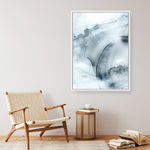 Shop Indigo Mint Bubbles II Indigo Version Canvas Print a painted abstract themed framed canvas wall art print from The Print Emporium artwork collection - Buy Australian made fine art painting style stretched canvas prints for the home and your interior decor space, TPE-PC-PG314-CA-35X46-NF