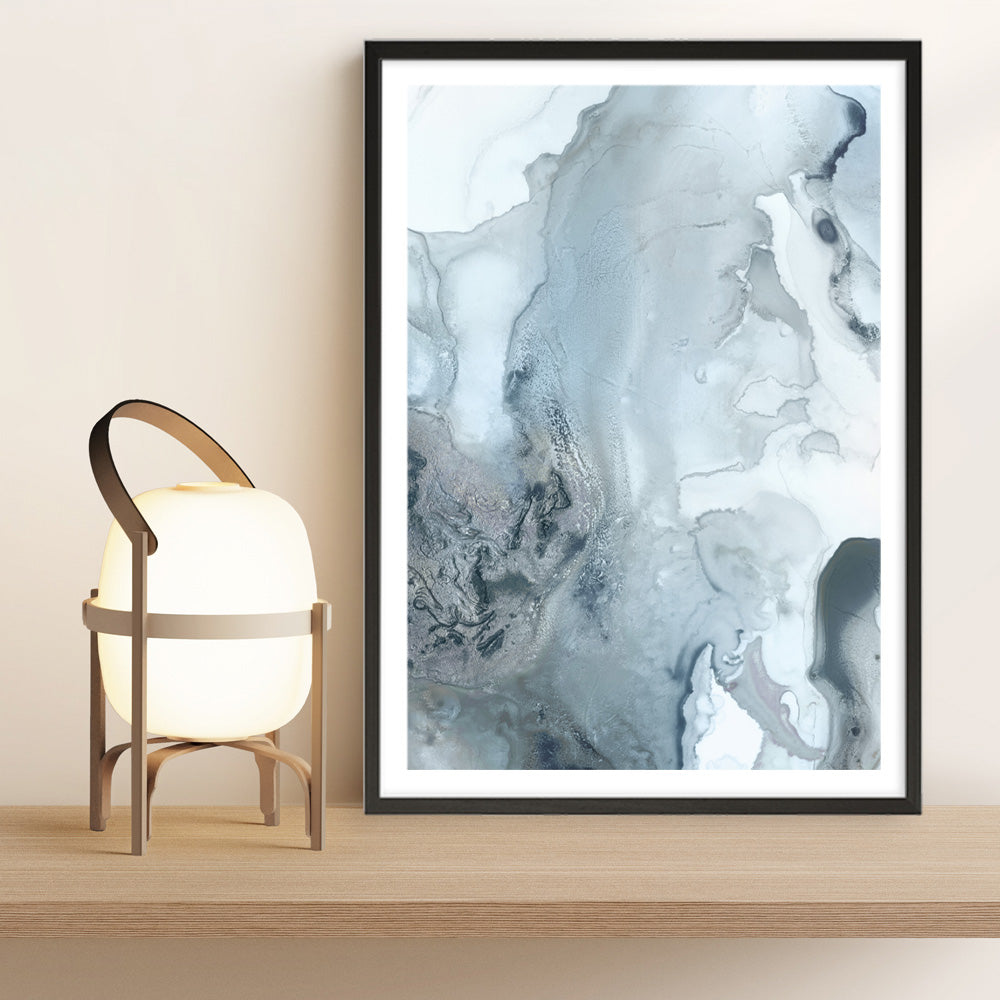 Shop Indigo Mint Bubbles III Indigo Version Art Print a painted abstract themed wall art print from The Print Emporium wall artwork collection - Buy Australian made fine art painting style poster and framed prints for the home and your interior decor room, TPE-PC-PG315-AP