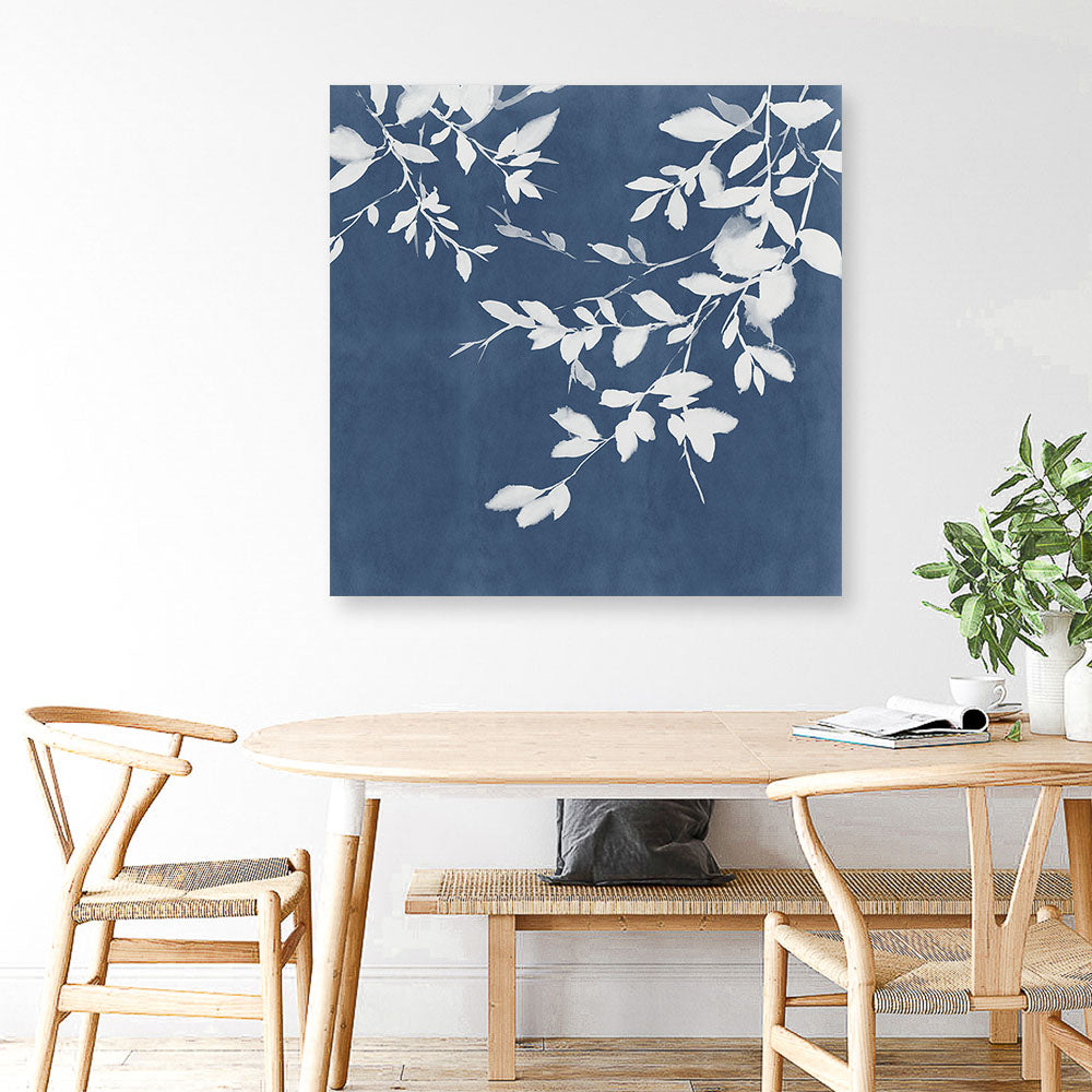 Shop Indigo Sky I (Square) Canvas Print a painted abstract themed framed canvas wall art print from The Print Emporium artwork collection - Buy Australian made fine art painting style stretched canvas prints for the home and your interior decor space, TPE-PC-EZ872-CA-40X40-NF