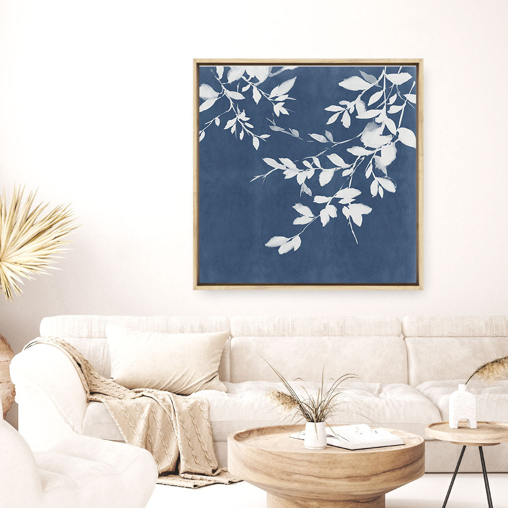 Shop Indigo Sky I (Square) Canvas Print a painted abstract themed framed canvas wall art print from The Print Emporium artwork collection - Buy Australian made fine art painting style stretched canvas prints for the home and your interior decor space, TPE-PC-EZ872-CA-40X40-NF