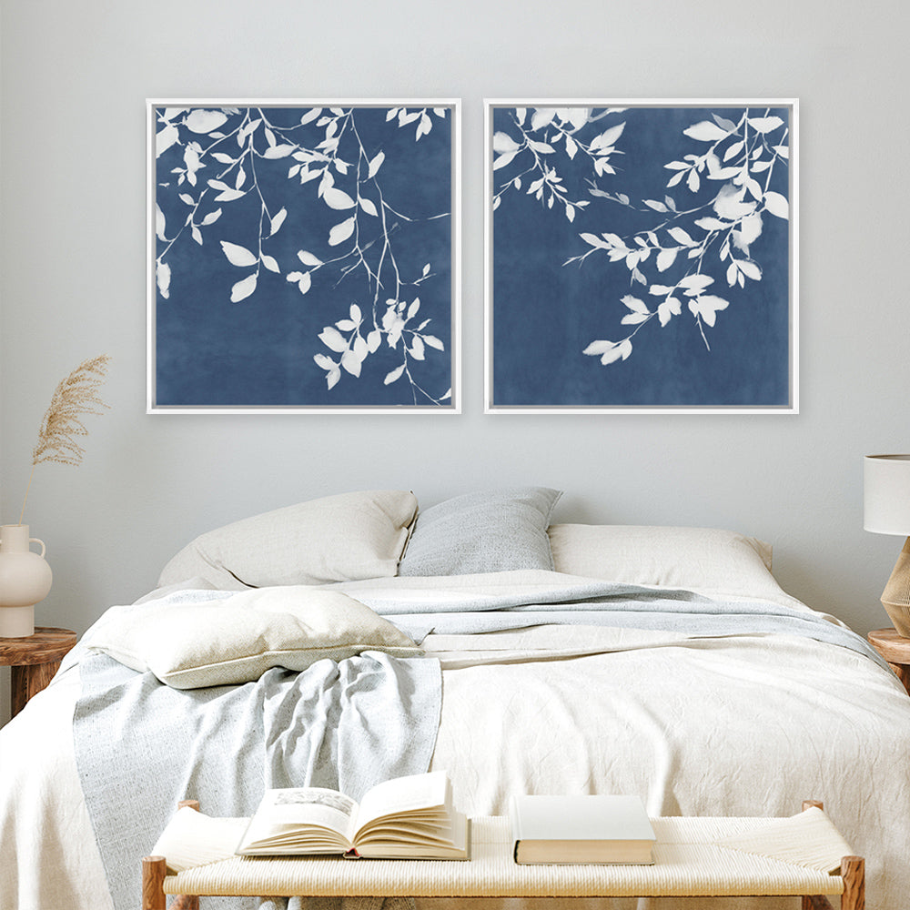 Shop Indigo Sky II (Square) Canvas Print a painted abstract themed framed canvas wall art print from The Print Emporium artwork collection - Buy Australian made fine art painting style stretched canvas prints for the home and your interior decor space, TPE-PC-EZ873-CA-40X40-NF