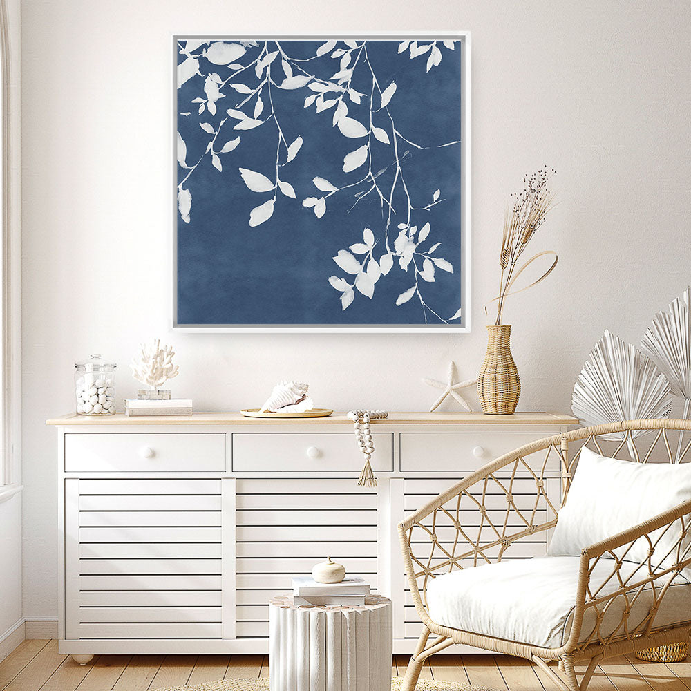 Shop Indigo Sky II (Square) Canvas Print a painted abstract themed framed canvas wall art print from The Print Emporium artwork collection - Buy Australian made fine art painting style stretched canvas prints for the home and your interior decor space, TPE-PC-EZ873-CA-40X40-NF