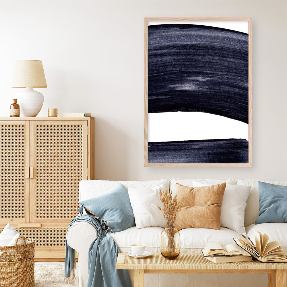 Shop Indigo Swerve II Art Print a painted abstract themed wall art print from The Print Emporium wall artwork collection - Buy Australian made fine art painting style poster and framed prints for the home and your interior decor room, TPE-PC-IH104-AP