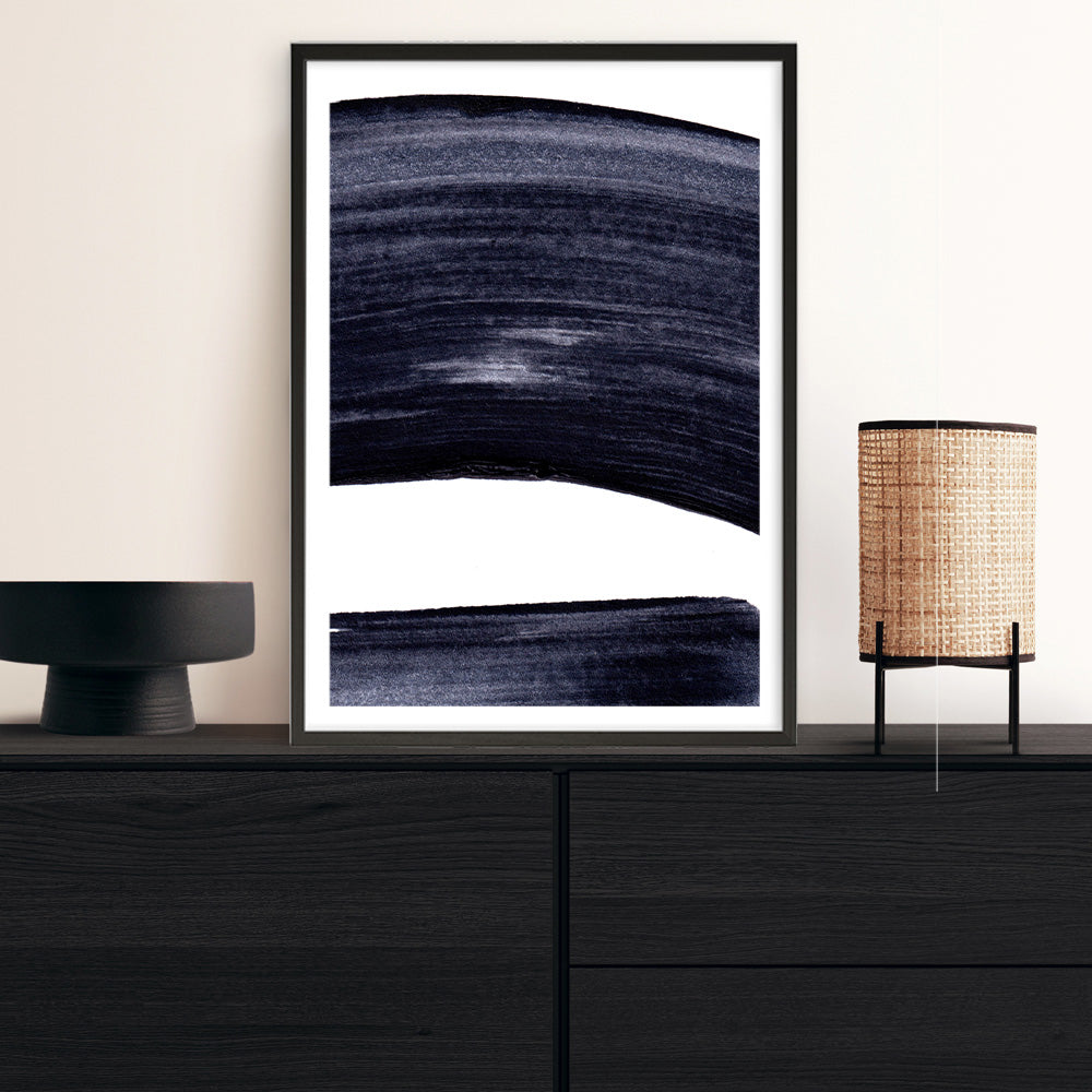 Shop Indigo Swerve II Art Print a painted abstract themed wall art print from The Print Emporium wall artwork collection - Buy Australian made fine art painting style poster and framed prints for the home and your interior decor room, TPE-PC-IH104-AP