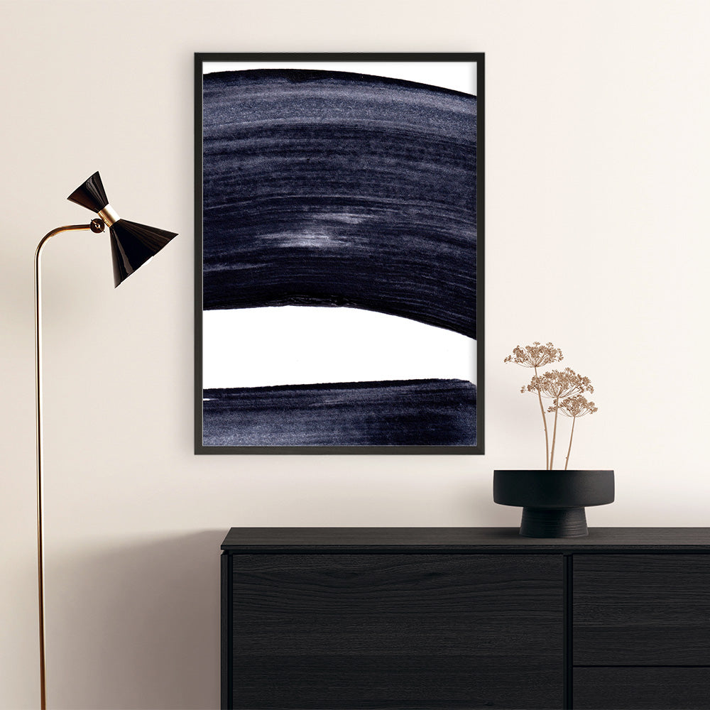 Shop Indigo Swerve II Art Print a painted abstract themed wall art print from The Print Emporium wall artwork collection - Buy Australian made fine art painting style poster and framed prints for the home and your interior decor room, TPE-PC-IH104-AP