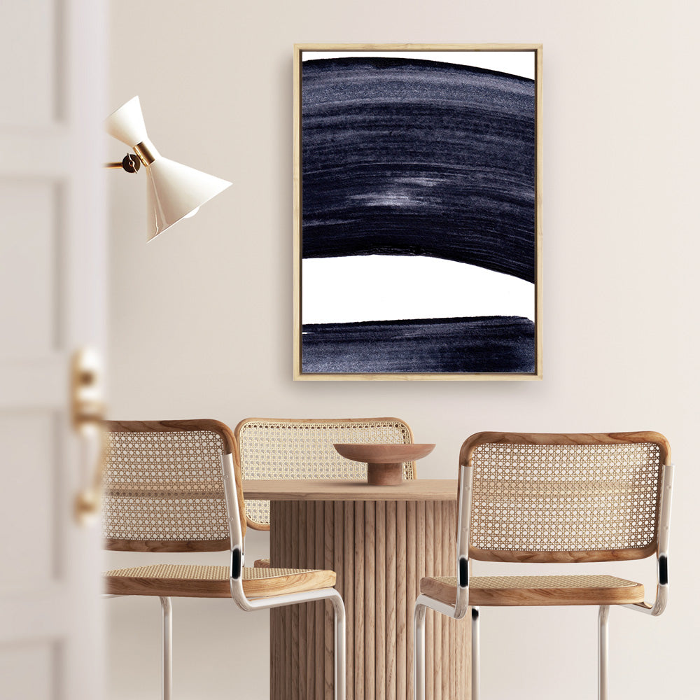 Shop Indigo Swerve II Canvas Print a painted abstract themed framed canvas wall art print from The Print Emporium artwork collection - Buy Australian made fine art painting style stretched canvas prints for the home and your interior decor space, TPE-PC-IH104-CA-35X46-NF