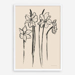 Shop Ink Sketch Daffodils Art Print a floral themed painted wall art print from The Print Emporium wall artwork collection - Buy Australian made fine art painting style poster and framed prints for the home and your interior decor room, TPE-WA-74431-AP