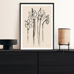 Shop Ink Sketch Daffodils Art Print a floral themed painted wall art print from The Print Emporium wall artwork collection - Buy Australian made fine art painting style poster and framed prints for the home and your interior decor room, TPE-WA-74431-AP