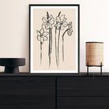 Shop Ink Sketch Daffodils Art Print a floral themed painted wall art print from The Print Emporium wall artwork collection - Buy Australian made fine art painting style poster and framed prints for the home and your interior decor room, TPE-WA-74431-AP