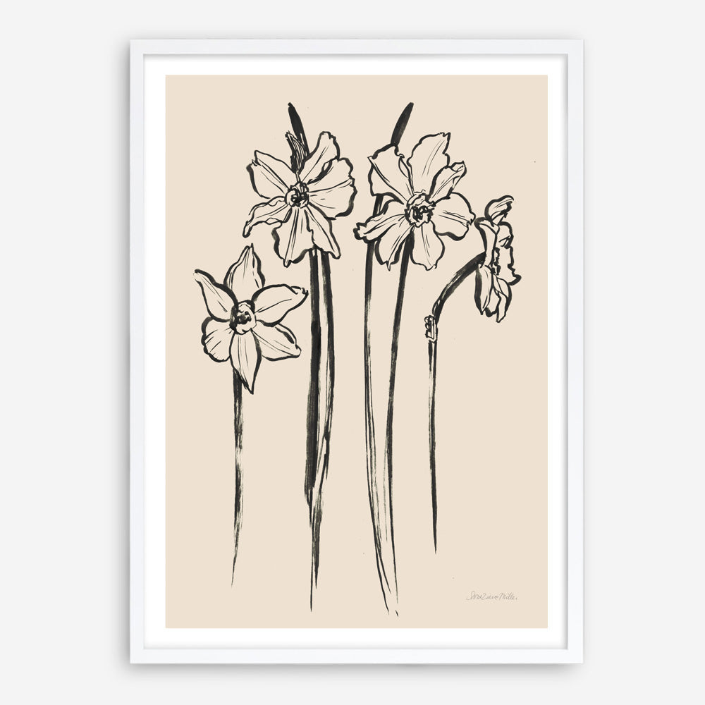 Shop Ink Sketch Daffodils Art Print a floral themed painted wall art print from The Print Emporium wall artwork collection - Buy Australian made fine art painting style poster and framed prints for the home and your interior decor room, TPE-WA-74431-AP