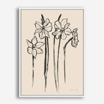 Shop Ink Sketch Daffodils Canvas Print a floral themed painted framed canvas wall art print from The Print Emporium artwork collection - Buy Australian made fine art painting style stretched canvas prints for the home and your interior decor space, TPE-WA-74431-CA-35X46-NF