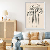 Shop Ink Sketch Daffodils Canvas Print a floral themed painted framed canvas wall art print from The Print Emporium artwork collection - Buy Australian made fine art painting style stretched canvas prints for the home and your interior decor space, TPE-WA-74431-CA-35X46-NF