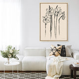 Shop Ink Sketch Daffodils Canvas Print a floral themed painted framed canvas wall art print from The Print Emporium artwork collection - Buy Australian made fine art painting style stretched canvas prints for the home and your interior decor space, TPE-WA-74431-CA-35X46-NF
