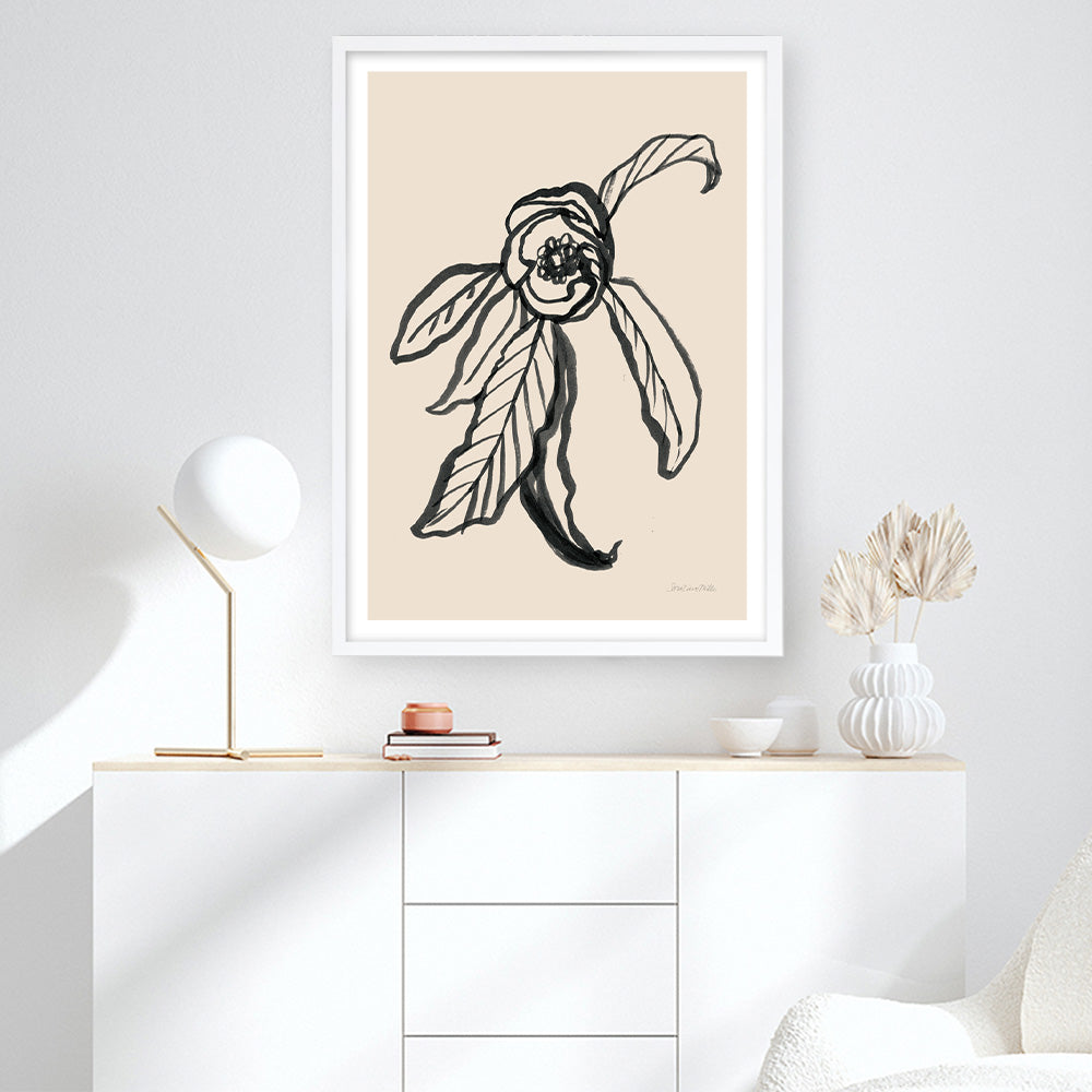 Shop Ink Sketch Flower Art Print a floral themed painted wall art print from The Print Emporium wall artwork collection - Buy Australian made fine art painting style poster and framed prints for the home and your interior decor room, TPE-WA-74430-AP