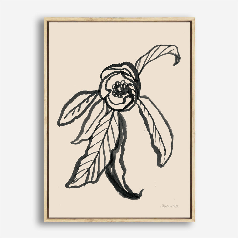 Shop Ink Sketch Flower Canvas Print a floral themed painted framed canvas wall art print from The Print Emporium artwork collection - Buy Australian made fine art painting style stretched canvas prints for the home and your interior decor space, TPE-WA-74430-CA-35X46-NF