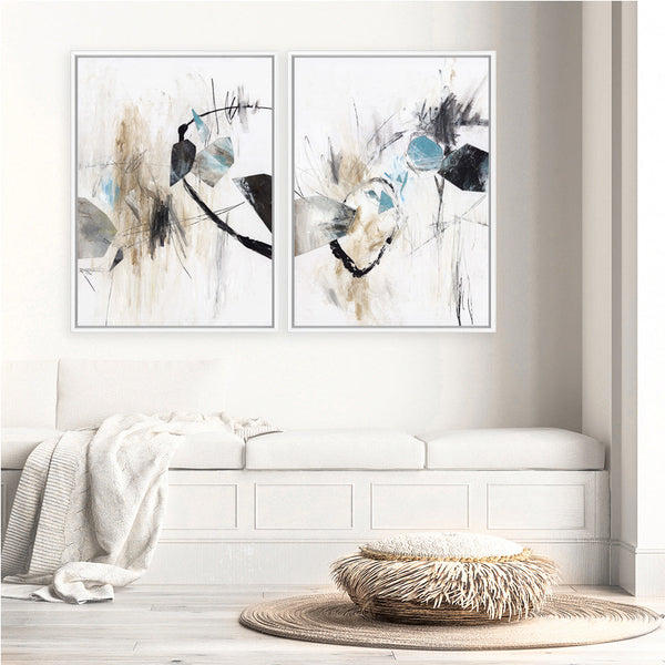 Shop Inked In Black I Canvas Print a painted abstract themed framed canvas wall art print from The Print Emporium artwork collection - Buy Australian made fine art painting style stretched canvas prints for the home and your interior decor space, TPE-PC-PG620-CA-35X46-NF