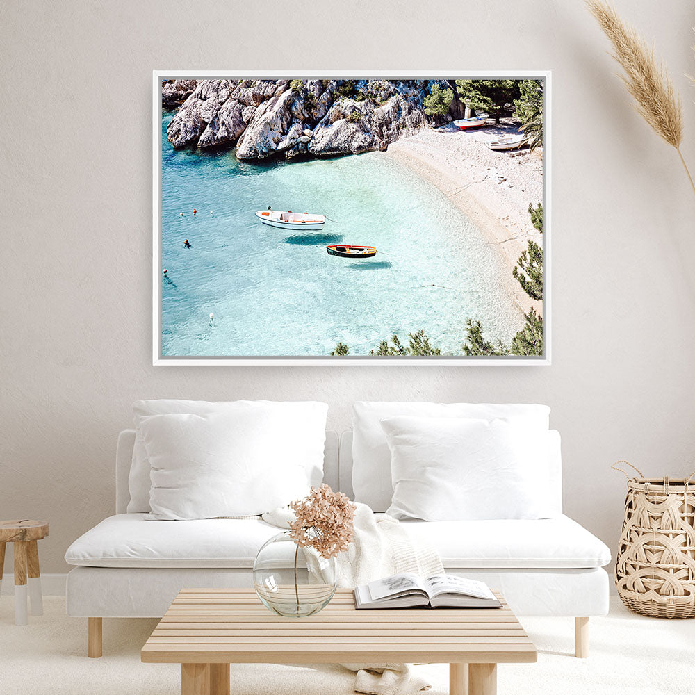 Shop Island Bay Photo Canvas Print a coastal themed photography framed stretched canvas print from The Print Emporium wall artwork collection - Buy Australian made prints for the home and your interior decor space, TPE-1285-CA-35X46-NF