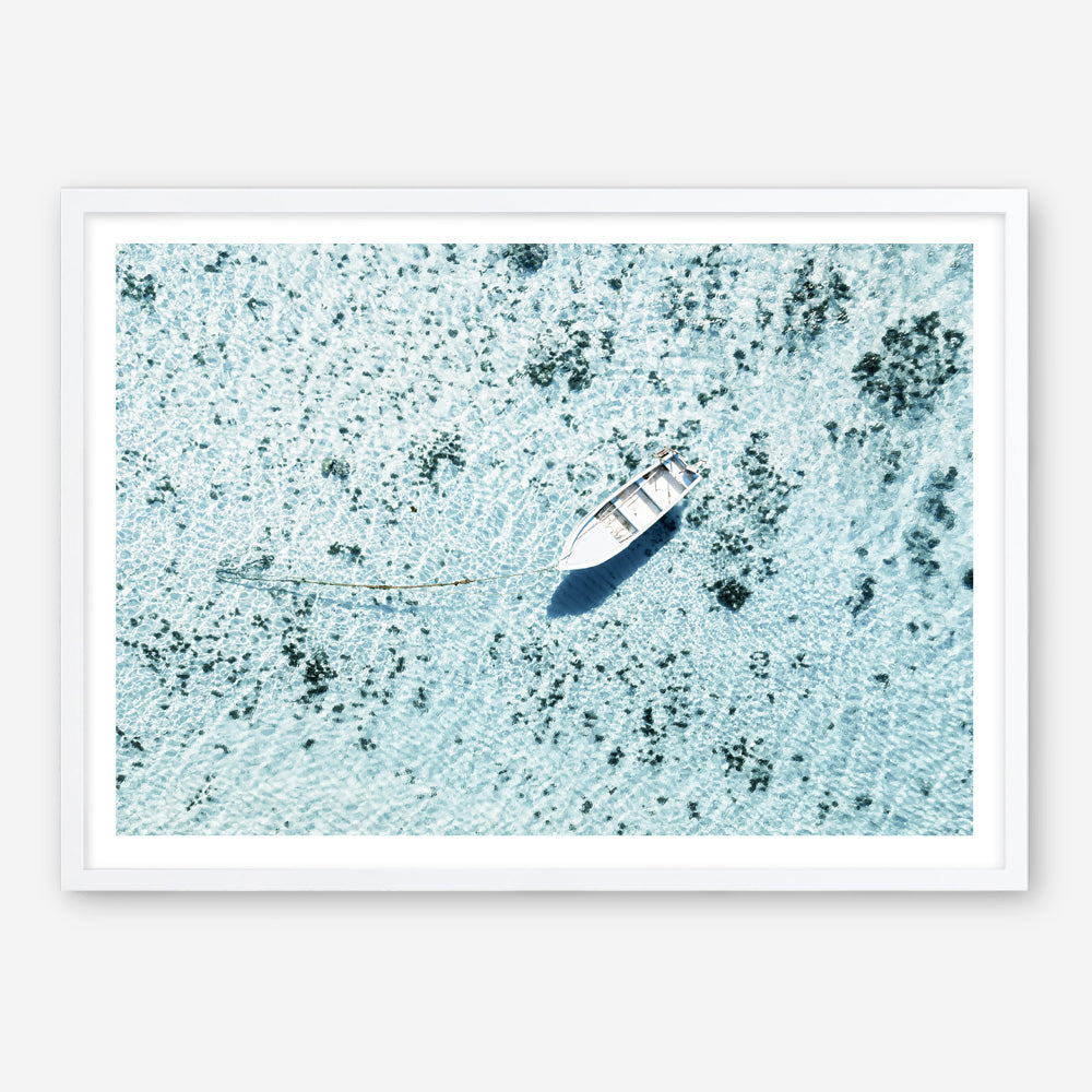 Shop Island Boat I Photo Art Print a coastal themed photography wall art print from The Print Emporium wall artwork collection - Buy Australian made fine art poster and framed prints for the home and your interior decor, TPE-1194-AP