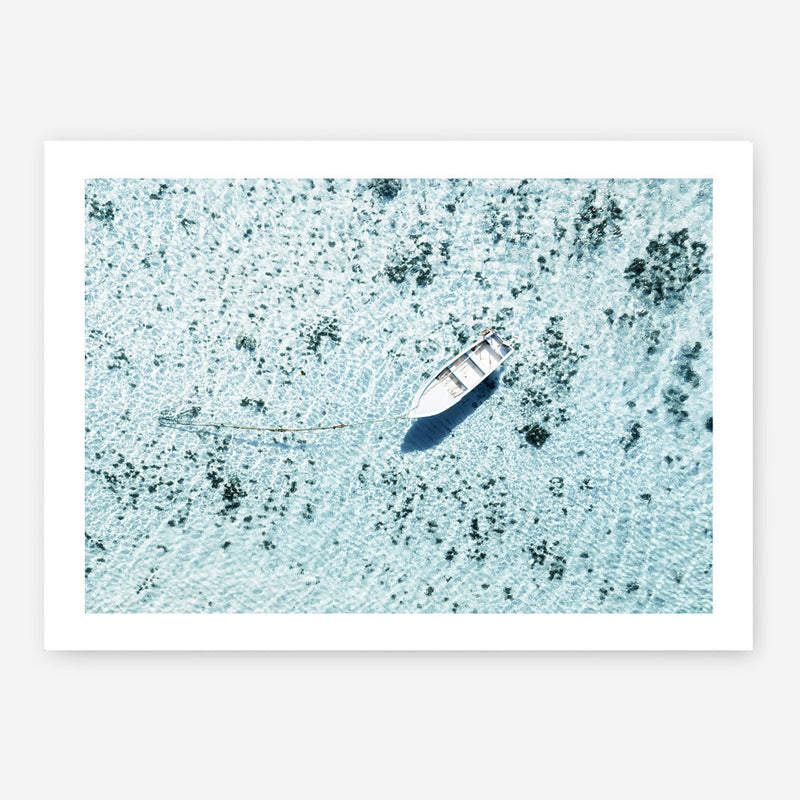 Shop Island Boat I Photo Art Print a coastal themed photography wall art print from The Print Emporium wall artwork collection - Buy Australian made fine art poster and framed prints for the home and your interior decor, TPE-1194-AP