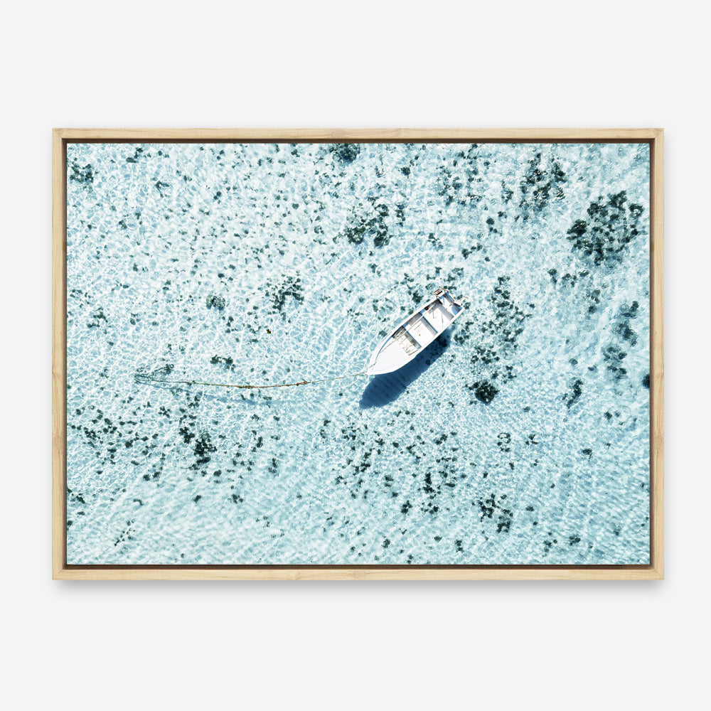 Shop Island Boat I Photo Canvas Print a coastal themed photography framed stretched canvas print from The Print Emporium wall artwork collection - Buy Australian made prints for the home and your interior decor space, TPE-1194-CA-35X46-NF