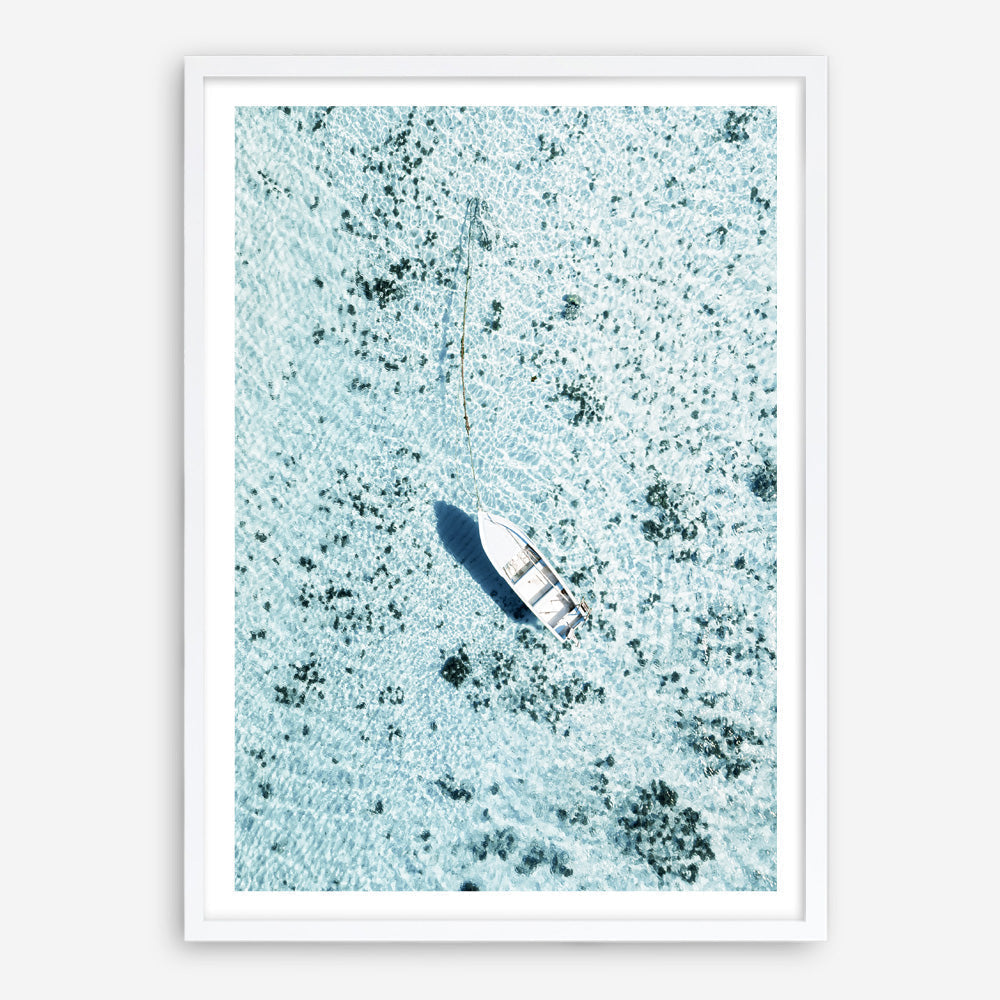 Shop Island Boat II Photo Art Print a coastal themed photography wall art print from The Print Emporium wall artwork collection - Buy Australian made fine art poster and framed prints for the home and your interior decor, TPE-1195-AP