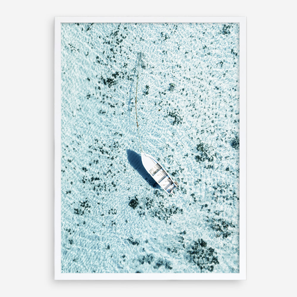 Shop Island Boat II Photo Art Print a coastal themed photography wall art print from The Print Emporium wall artwork collection - Buy Australian made fine art poster and framed prints for the home and your interior decor, TPE-1195-AP